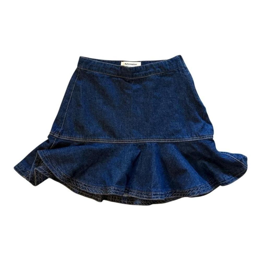 Reformation Jeans Madelyn denim skirt Ruffles